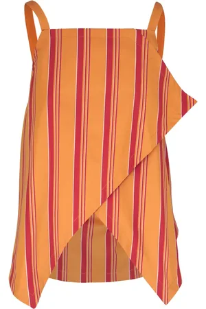 ODEEH Asymmetric striped top