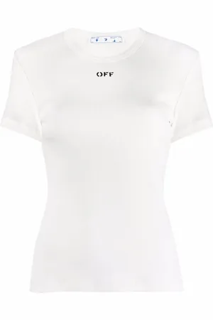 OFF-WHITE Ribbed logo-print T-shirt