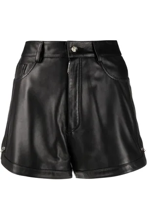 Philipp Plein Pin-embellished leather shorts