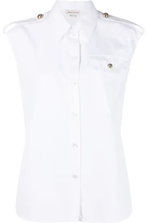 Alexander McQueen Military-pocket sleeveless shirt