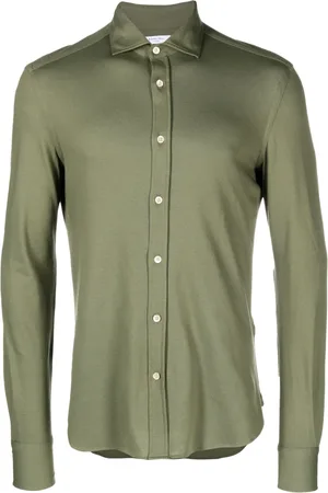 Boglioli Long-sleeve piqu?? cotton shirt