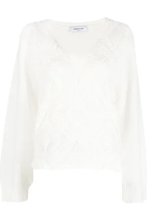 Fabiana Filippi Diamond-stitch V-neck jumper