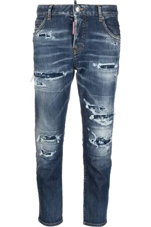 Dsquared2 Distressed logo-patch cropped jeans
