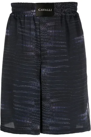 Roberto Cavalli Crocodile print knee-length shorts