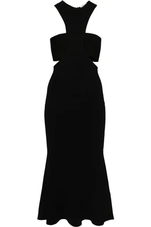 Alexander McQueen Slashed Harness midi dress