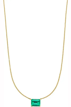 VEYNOU 14kt recycled yellow Eden emerald necklace