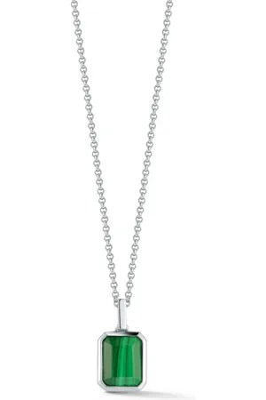 Mateo Sterling Emerald Cut malachite necklace