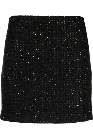 Twin-Set Paillette-embellished boucl?? miniskirt