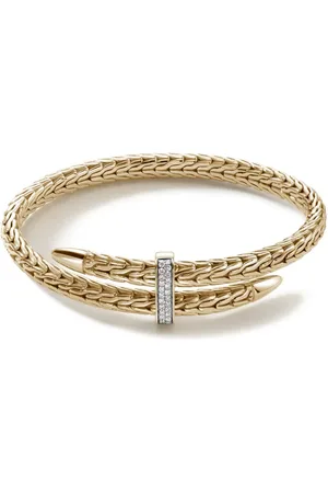 John Hardy 18kt yellow Spear diamond cuff bracelet