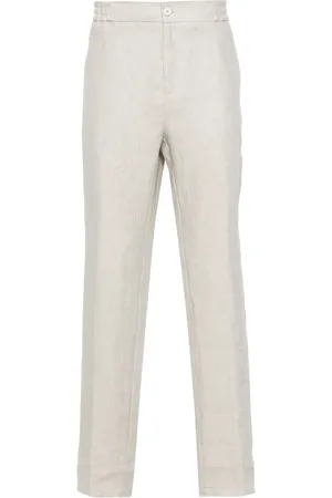 Etro Herringbone linen trousers