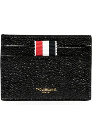 Thom Browne Grosgrain-tab leather cardholder