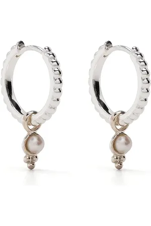 Dower and Hall Dotty Pearl charm hoops