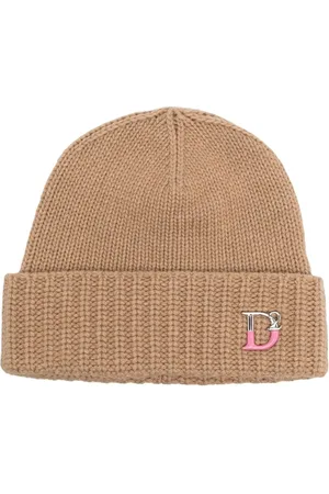 Dsquared2 Monogram-plaque knitted beanie