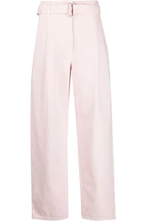 Serafini Belted cotton gabardine trousers