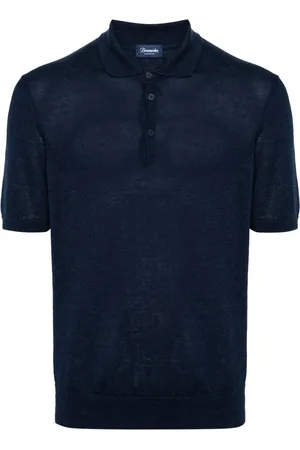 DRUMOHR Cotton-linen knit polo shirt