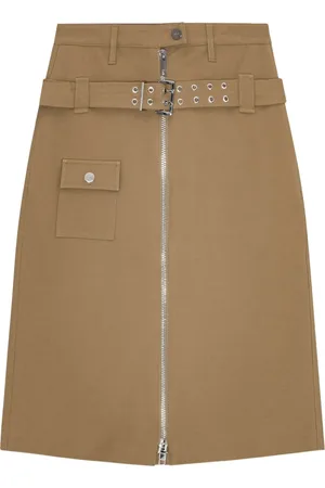 Ganni Belted cotton skirt