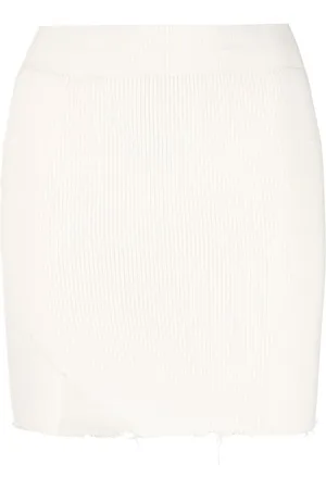 LANEUS Raw-cut hem skirt