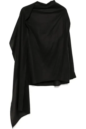 QASIMI Sheer drape shirt