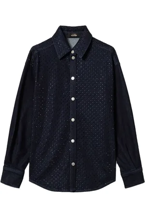 Twin-Set Rhinestone-embellished denim shirt