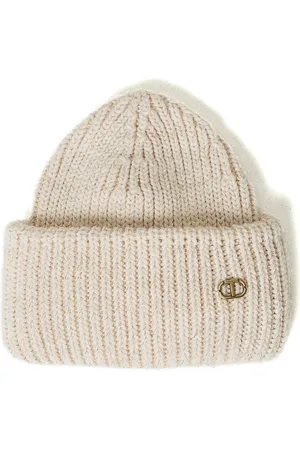 Twin-Set Oval T ribbed knit beanie