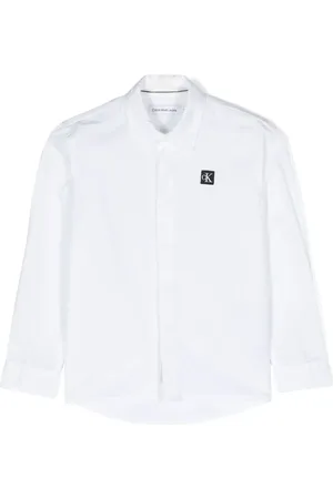 Calvin Klein Logo-patch cotton shirt