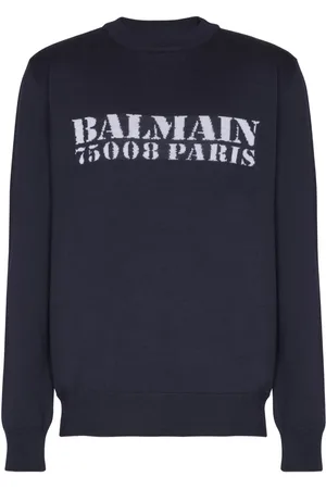 Balmain Logo intarsia-knit jumper