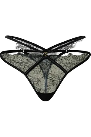 Twin-Set Lace-overlay g-string thongs