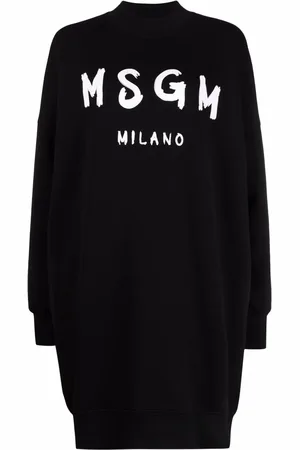 Msgm Brushstroke-logo sweatshirt dress