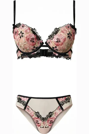 Twin-Set Floral embroidery push up bra and briefs