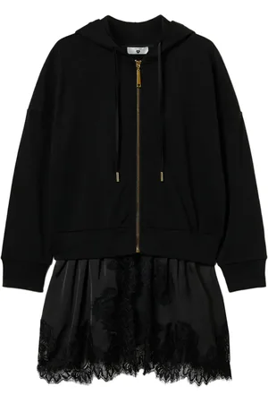 Twin-Set Lace-trimmed hoodie