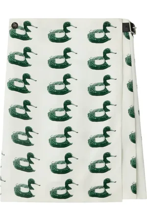 Burberry Duck-print buckle-fastening kilt