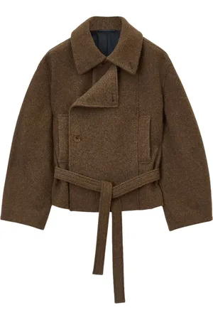 LEMAIRE Cropped asymmetrical belted coat