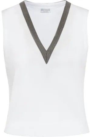 Brunello Cucinelli Monili-chain cotton tank top