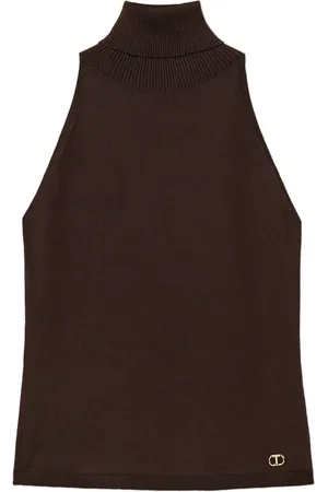 Twin-Set Logo-plaque knitted top