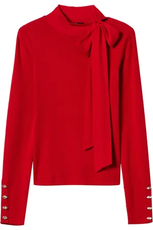 Twin-Set Bow-detailing high-neck jumper