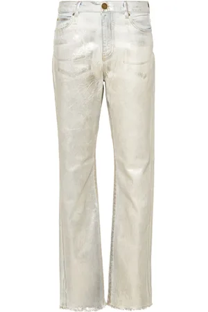 Pinko Roxanne laminated straight-leg jeans