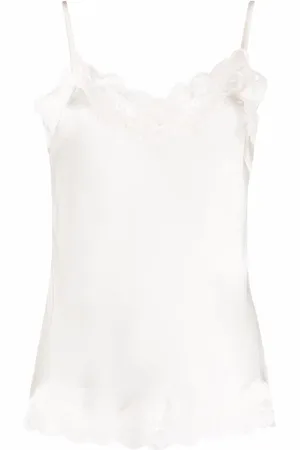 Gold Hawk Lace-panel spaghetti-strap top