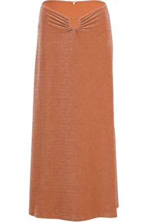 JOHANNA ORTIZ Rainstorm lurex-detail midi skirt