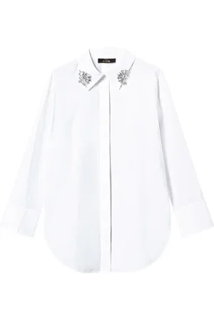 Twin-Set Crystal-embellished poplin shirt