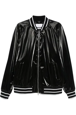 Alexander McQueen Striped-trim bomber jacket