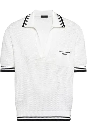 Prada Logo-intarsia polo top