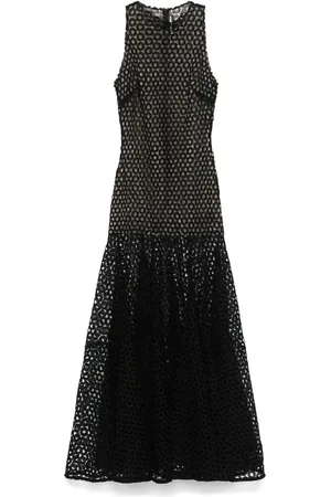 DAVID KOMA Flared-hem macram?? maxi dress
