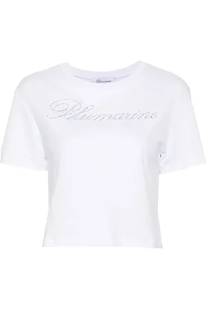 BLUMARINE Rhinestone embellished cotton T-shirt