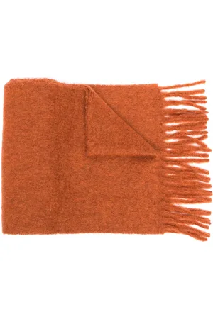 Marni Logo-patch fringed scarf