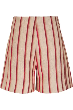 ODEEH Striped high-waisted shorts