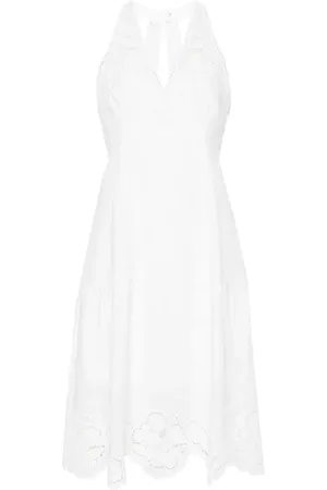 Twin-Set Guipure-detail midi dress