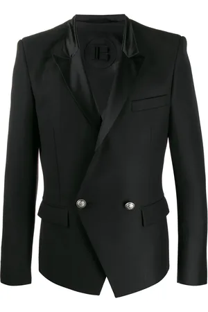 Balmain Satin lapel double-breasted blazer