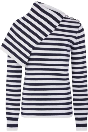 Paco rabanne Asymmetrical striped sweater