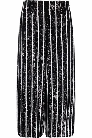 Balmain Sequin-embellished wide-leg trousers