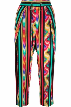 Balmain Abstract-print silk trousers